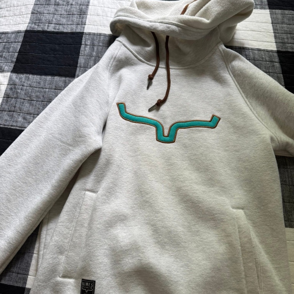 Kimes Ranch Cream Hoodie with Brown Accent